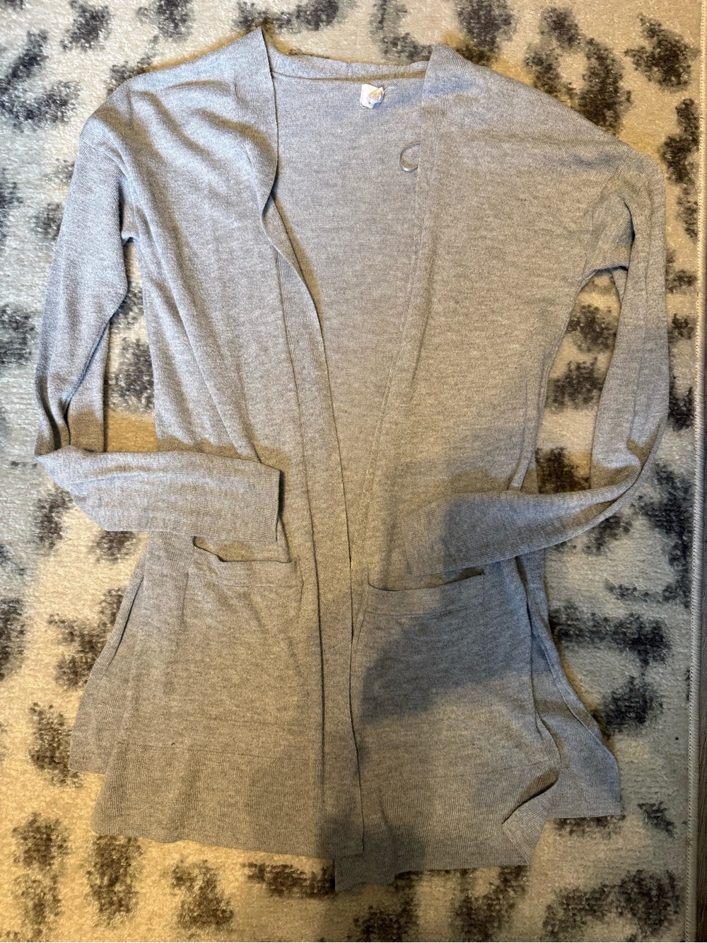 SO Light Gray Knit Cardigan with Open Front